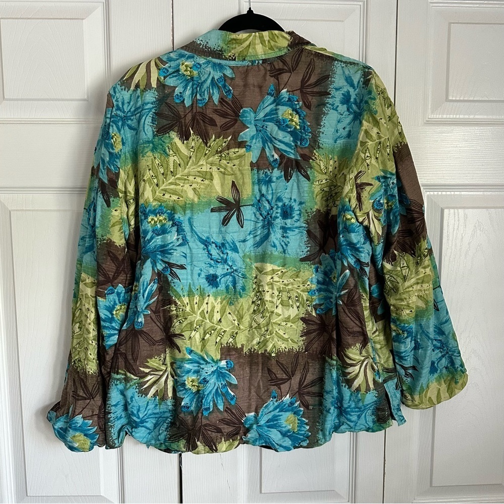 Vintage Laura Ashley Jacket Womens XL Floral Silk Embroidered Button Front Lined - Picture 2 of 9